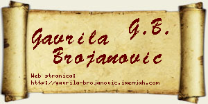 Gavrila Brojanović vizit kartica